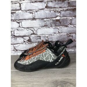 Climb X Grey Synthetic Orange Lace Black Climbing Shoes Men Sz 44.5EU/11M US